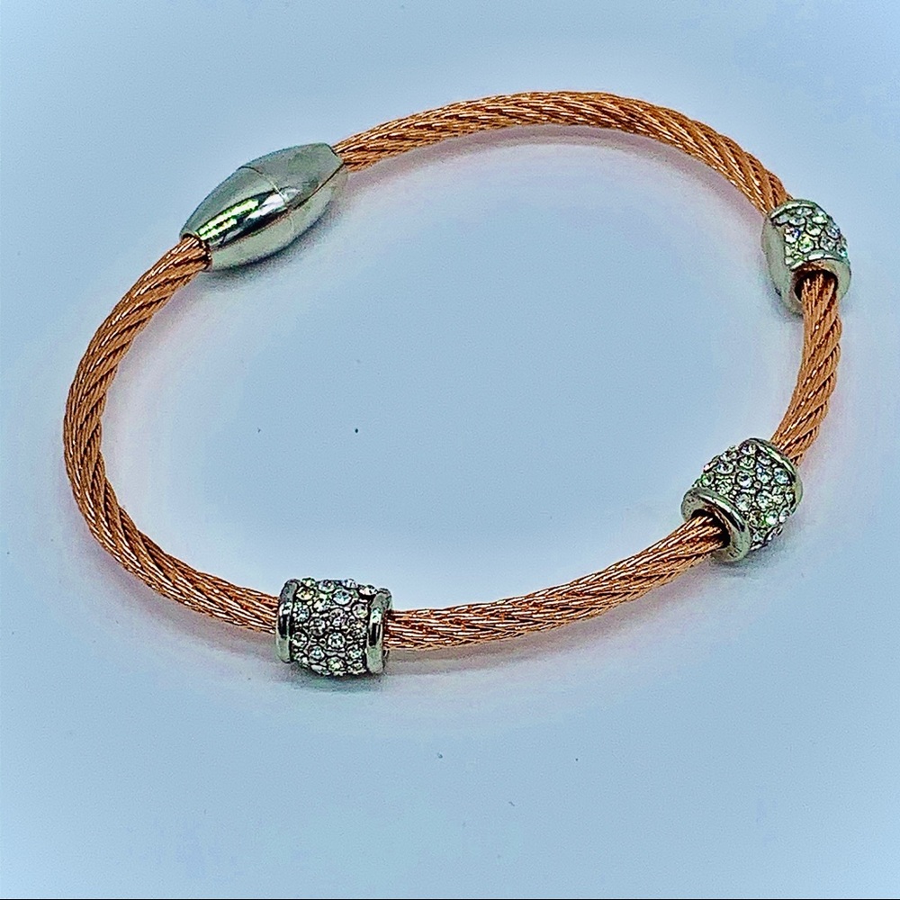1.5ctw Sapphire 14k Rose and White gold Bracelet